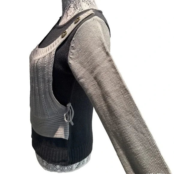 Nordstroms‎ Northeast X Southwest Pullover layered Grey Sweater S fairy core - Picture 4 of 14